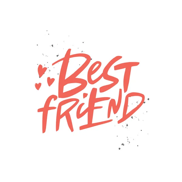 Λέξη με γράμματα καλύτερου φίλου, καλλιγραφία πινέλου. Χειρόγραφη ημέρα φιλίας εκτύπωση τυπογραφίας. — Διανυσματικό Αρχείο