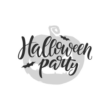 Cadılar Bayramı parti vektör fırça yazı. El yazısı Halloween tipografi baskı.