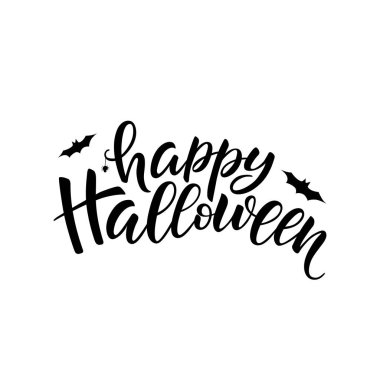 Mutlu Cadılar Bayramı yazı, vektör fırça kaligrafi. El yazısı Halloween tipografi baskı.