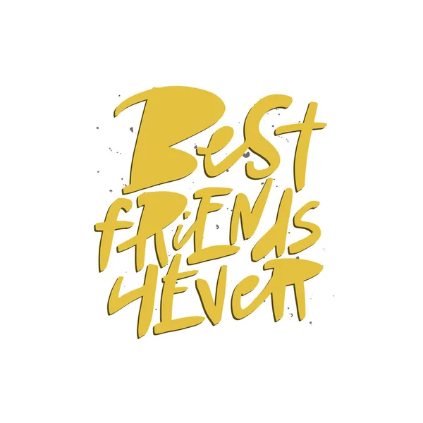 Best friends forever lettering quote, vector brush calligraphy. Handwritten Friendship day typography print. — Stock Vector