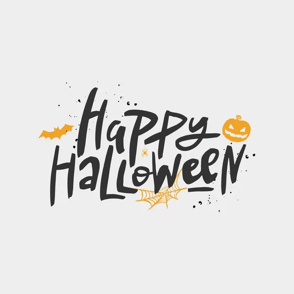 Joyeux lettrage Halloween, calligraphie vectorielle. Impression typographique manuscrite Halloween . — Image vectorielle