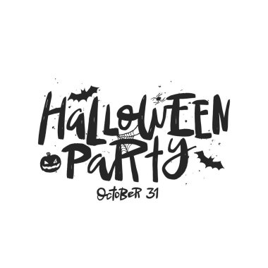 Cadılar Bayramı parti vektör fırça yazı. El yazısı Halloween tipografi baskı.