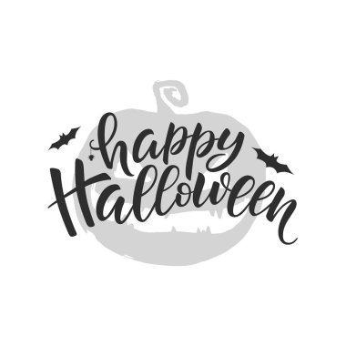 Mutlu Cadılar Bayramı yazı, vektör fırça kaligrafi. El yazısı Halloween tipografi baskı.