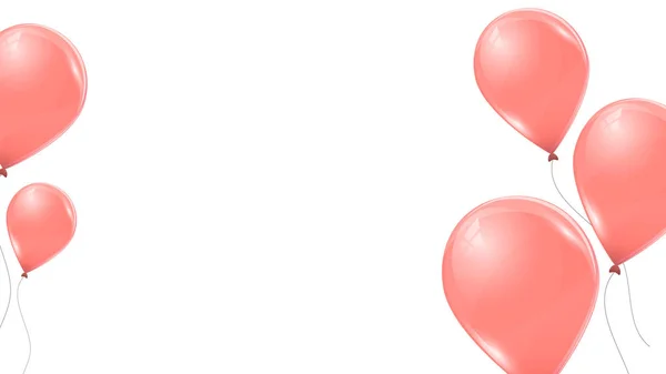 Vektor rosa Luftballons isoliert auf weißem Hintergrund. fliegende Latex 3D Luftballons. — Stockvektor