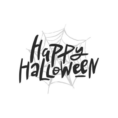 Mutlu Cadılar Bayramı yazı, vektör fırça kaligrafi. El yazısı Halloween tipografi baskı.