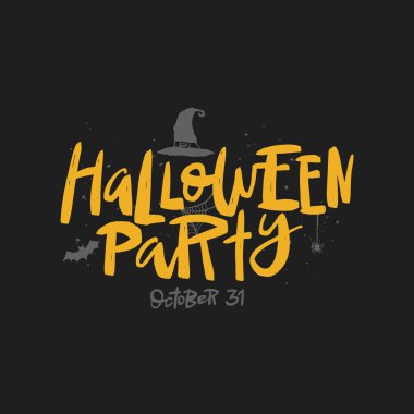Cadılar Bayramı parti vektör fırça yazı. El yazısı Halloween tipografi baskı.