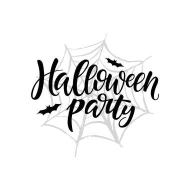 Cadılar Bayramı parti vektör fırça yazı. El yazısı Halloween tipografi baskı.
