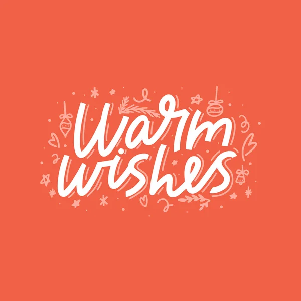 Warm wishes vector brush lettering. — Stock Vector