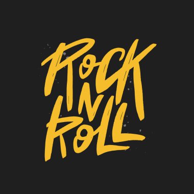 Rock n Roll fırça yazıt. Handwrittern tipografi baskı.