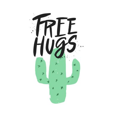 Ücretsiz hugs vektör fırça yazıt. Elle çizilmiş tipografi baskısı.