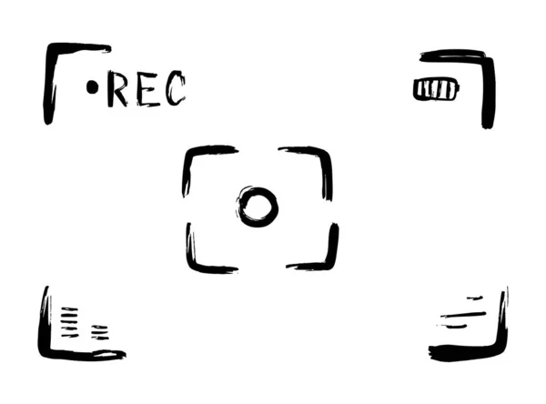 El çizilmiş vektör video kamera vizörü.