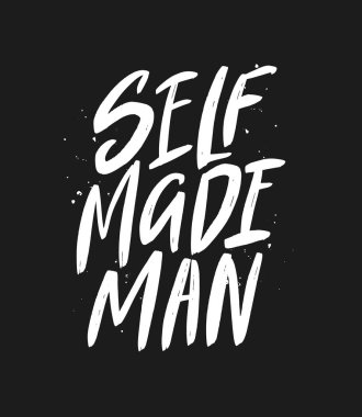 Selfmade adam vektör fırça yazı. El yazısı yla yazılmış yazıt. İzole tipografi baskı fot tekstil, t-shirt, kupa, vb.