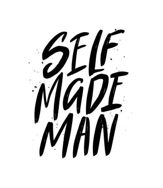 Selfmade adam vektör fırça yazı. El yazısı yla yazılmış yazıt. İzole tipografi baskı fot tekstil, t-shirt, kupa, vb.