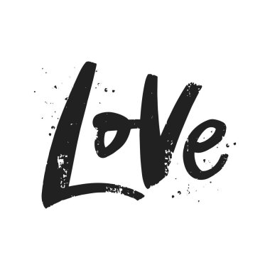 Aşk vektör fırça kaligrafisi. El yazısı yazıt.