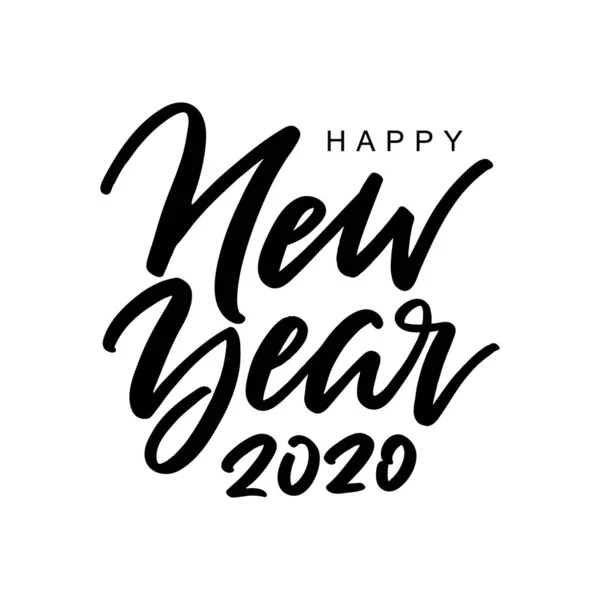 Feliz Año Nuevo 2020 inscripción manuscrita. Cita escrita a mano . — Vector de stock