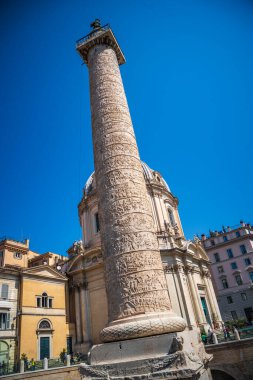 Trajan's column and Ruins of Trajan's Forum, Rome, Italy clipart