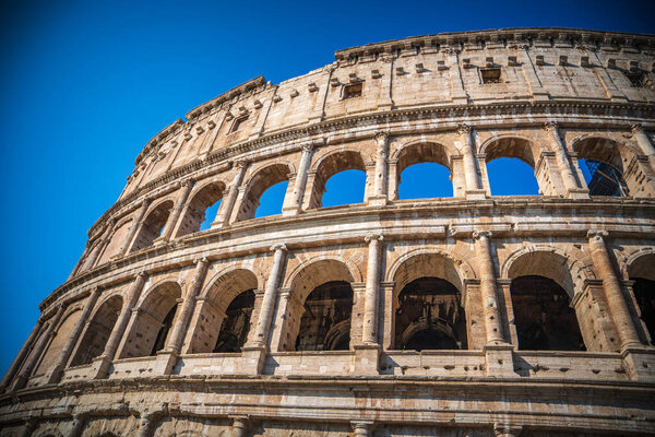 The Roman Colosseum (Coloseum) in Rome, Italy