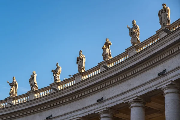 Statua San Pietro Basilica San Pietro Sullo Sfondo Piazza San — Foto Stock