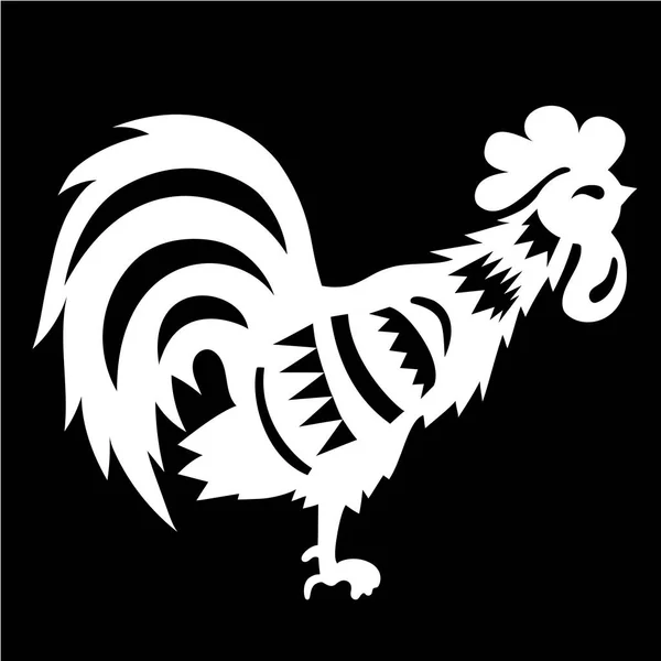 装飾的な絵の雄鶏 — ストックベクタ