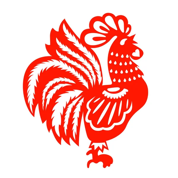 Template red rooster — Stock Vector