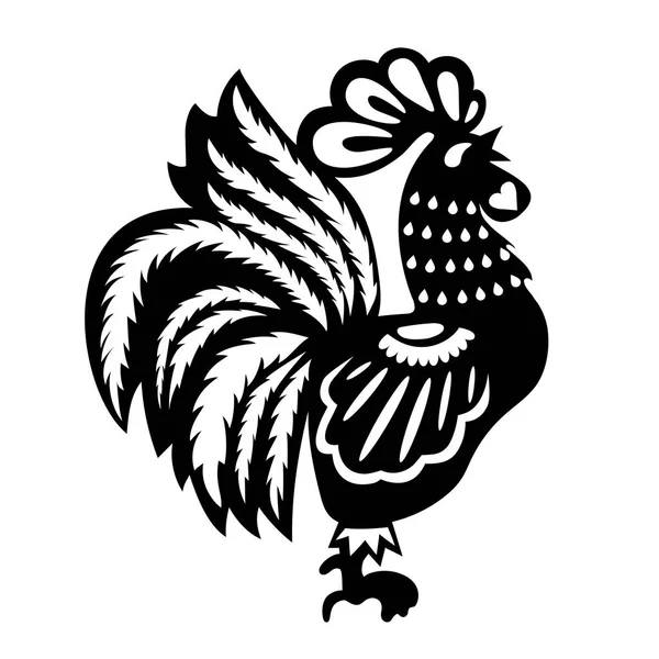 Gallo. Silueta de un gallo — Archivo Imágenes Vectoriales