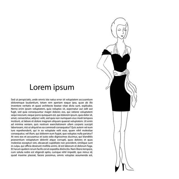 Femme en vêtements de créateurs — Image vectorielle