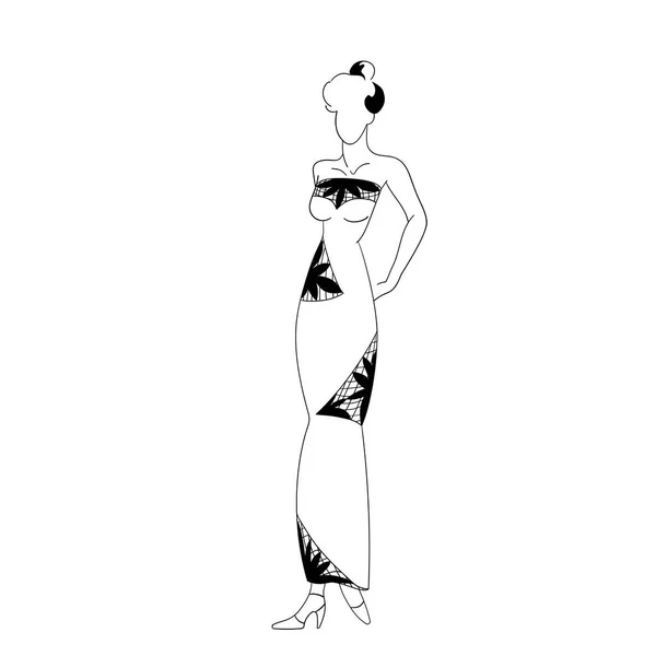 Mujer con ropa de diseñador . — Archivo Imágenes Vectoriales