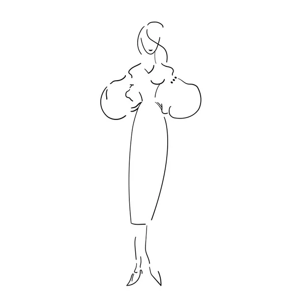 Γυναίκα με ρούχα σχεδιαστή. — Διανυσματικό Αρχείο