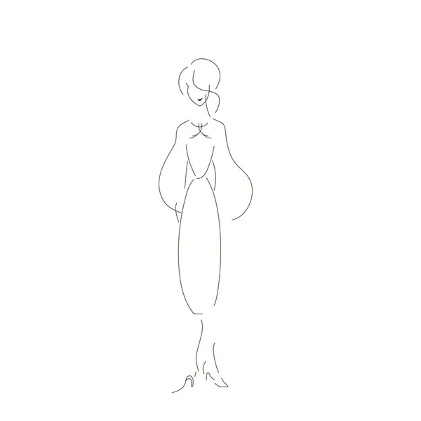 Mujer con ropa de diseñador . — Vector de stock