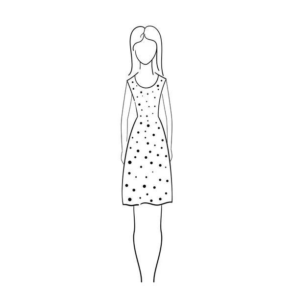 Vrouw in designer kleding. — Stockvector