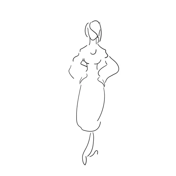 Mujer con ropa de diseñador — Vector de stock