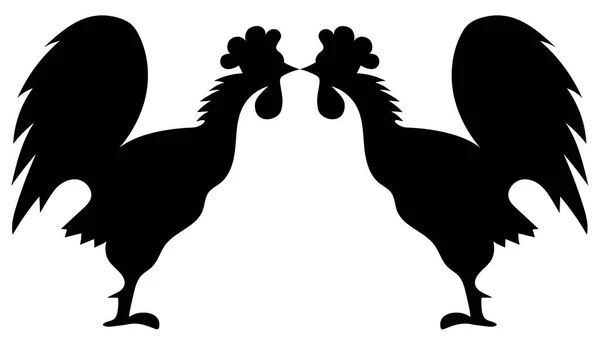 シルエットの雄鶏のベクトルイラスト — ストックベクタ