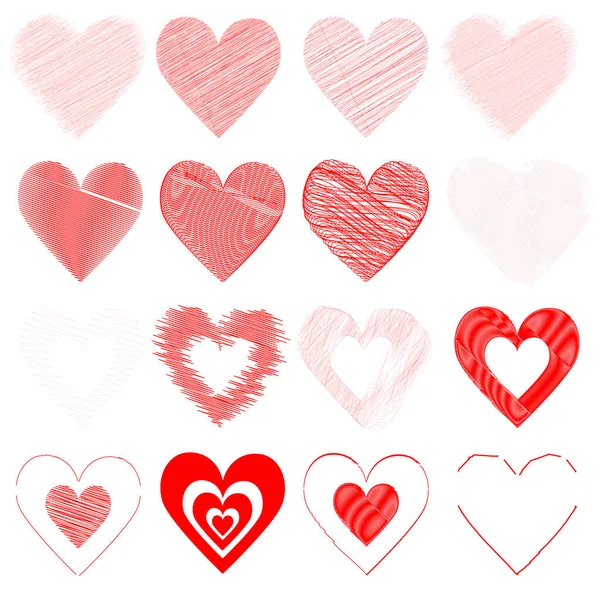 Kırmızı kalplerin görüntüsü. Sevgililer Günü. 