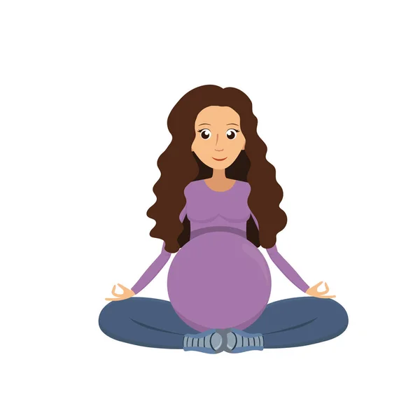 Hamile kadın meditasyon yapıyor.