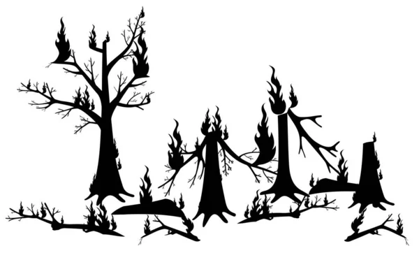 Ateşin içindeki ağacın silueti.