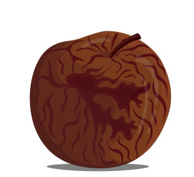Illustration of a drawing of a rotten apple. clipart