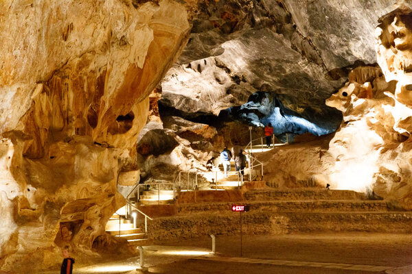 The walkway path in the Cango Caves in Oudtshoorn, Little Karoo in South Africa