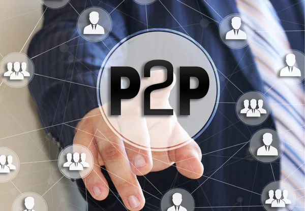 İşadamı P2p seçer, Peer dokunmatik ekranda eşler