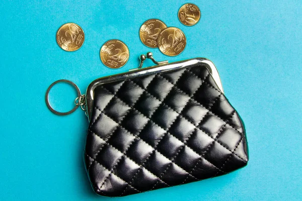 Purse for coins.Wallet for change. A leather purse — Stock Photo, Image