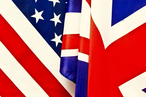 UK flag and USA Flag . Relations between countries .