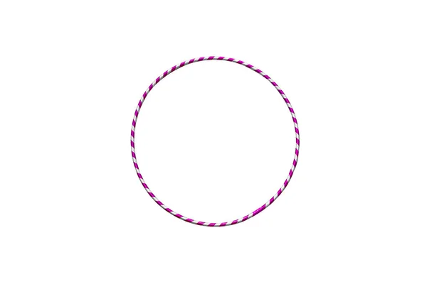 呼啦圈银与紫色隔离在白色背景 — 图库照片