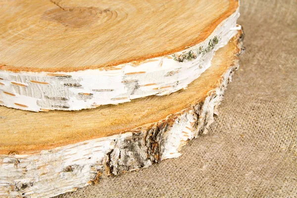 circles birch chopped eco material. Eco concept