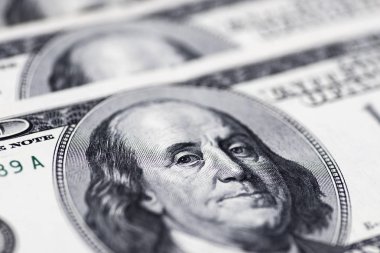Dolar Kapanışı Konsepti. Amerikan Doları Nakit Para. Yüz Dolarlık Banknotlar