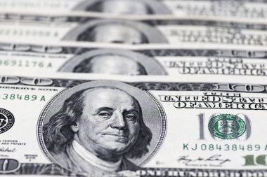 Dolar Kapanışı Konsepti. Amerikan Doları Nakit Para. Yüz Dolarlık Banknotlar