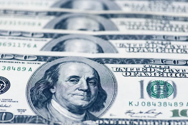 Dollars Closeup Concept American Dollars Cash Money One Hundred Dollar — Stock Photo, Image