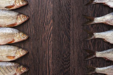 Başlı ve balık kuyruklu bir ahşap tablo