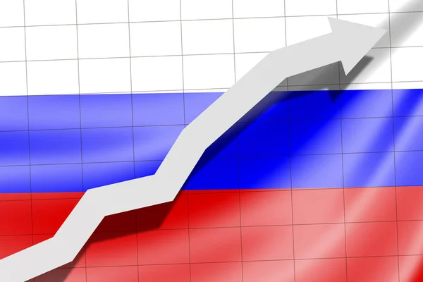 Стрілку Вгору Прапор Росії Тло — стокове фото