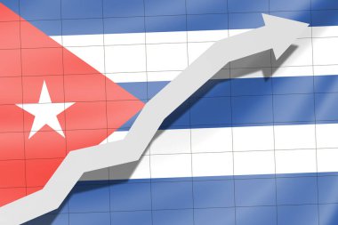 Arka plan olarak Küba bayrağı yukarı ok