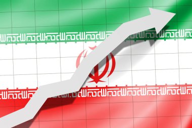 Arka plan olarak Iran bayrağı yukarı ok