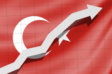 Arka plan olarak Türkiye'nin bayrak yukarı ok